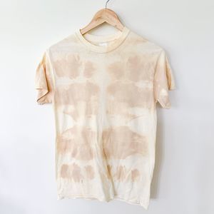 Bleach Tie-Dye T-shirt Cream and Tan Color